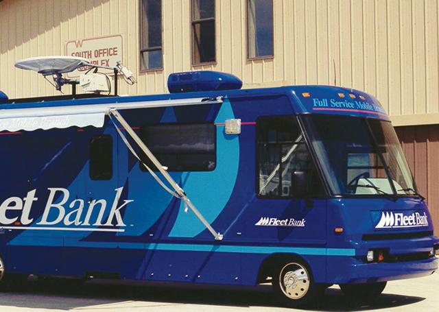 exterior photo of a mobile bank vehicle in 1997